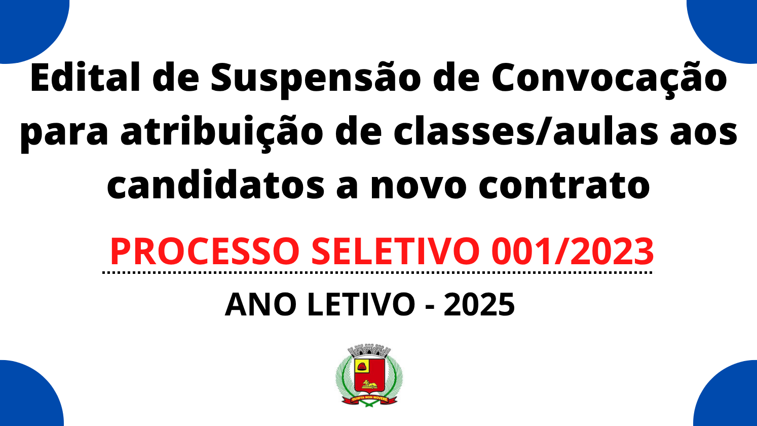 Imagem notícia Edital de suspensão da convocação